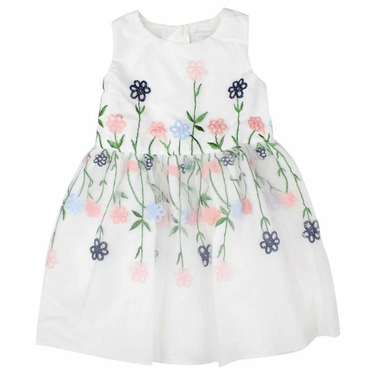 Picture of 17724 GIRLS SMART DRESS - EMBROIDERED FLOWERS